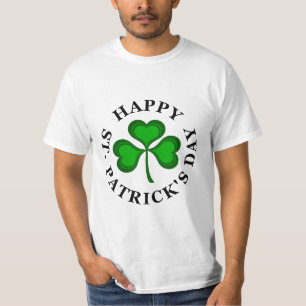 HAPPY ST. PATRICK'S DAY Text with green Shamrock T-Shirt