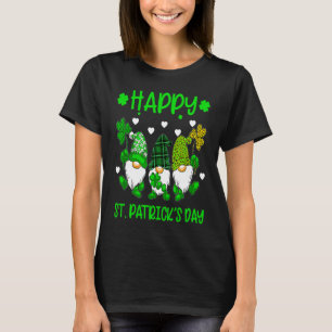 Happy St Patrick's Day Three Gnome Irish Shamrock  T-Shirt