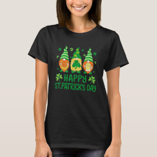 Happy St Patrick's Day Three Gnome Irish Shamrock  T-Shirt
