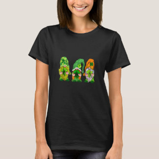 Happy St Patrick's Day Three Gnomes Shamrock T-Shirt