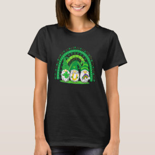Happy St Patrick's Day Three Gnomes Shamrocks Pot  T-Shirt