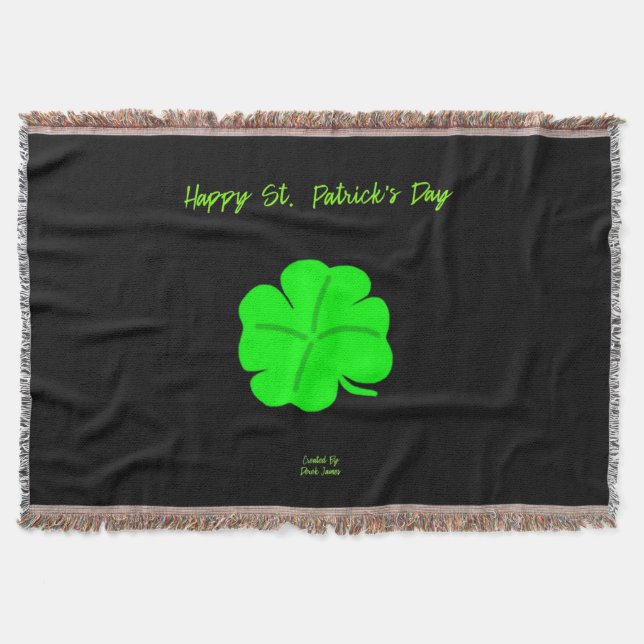 Happy St.  Patrick's Day Throw Blanket (Front)