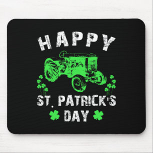 Happy St Patrick's Day Tractor Funny Toddler Boys Mouse Mat
