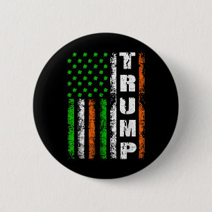 Happy St Patricks Day Trump Men Women Flag 6 Cm Round Badge