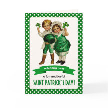 Happy St. Patrick's Day. Vintage Irish Kids