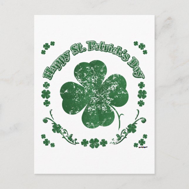 Happy St. Patrick's Day - vintage style Postcard (Front)