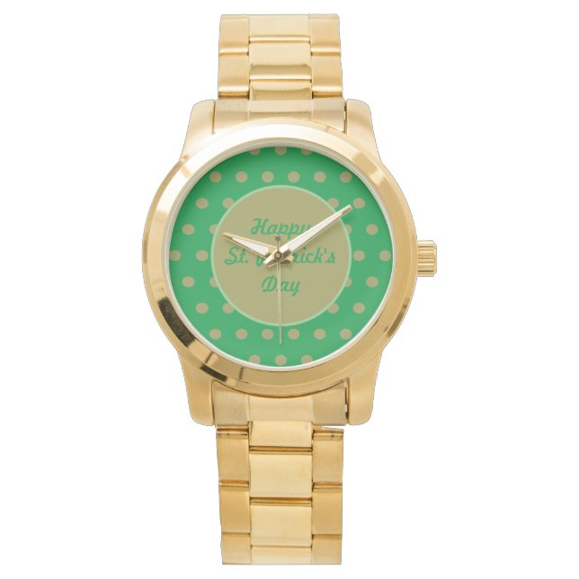 Happy St. Patrick's Day Watch (Green & Gold) (Front)