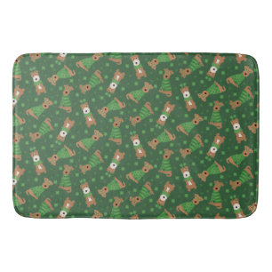 Happy St Patricks Day Welsh Wire Fox Terrier Dogs Bath Mat