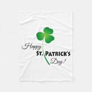 Happy St Patricks Day With Shamrock T Shirt  Fleece Blanket
