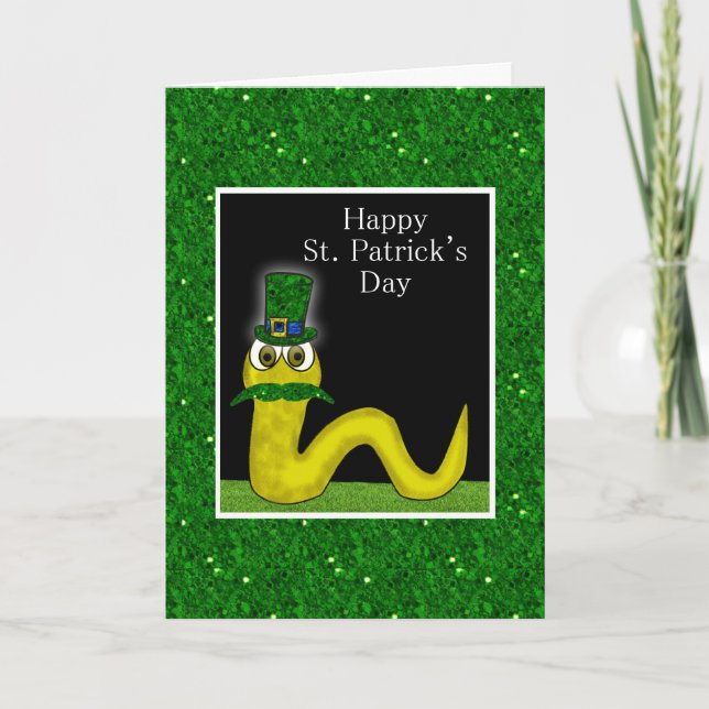 Happy St. Patrick's Day with snake funny humour Card (Front)