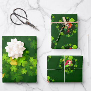 Happy St. Patrick's Day. Wrapping Paper Sheet