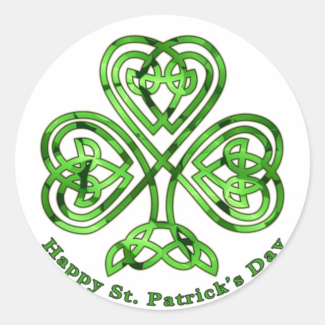 Happy St. Patrick's Day! Wrist Classic Round Sticker (Front)