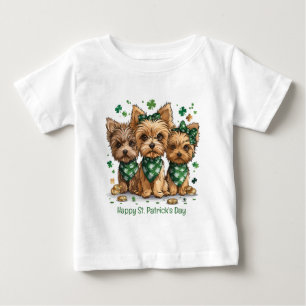 Happy St. Patrick's Day Yorkshire Terrier Dogs Baby T-Shirt