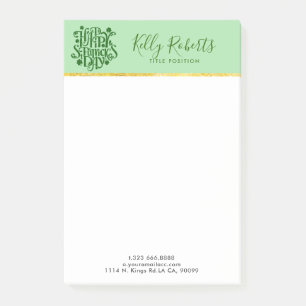 Happy St Patrick's Elegant Day Typography Design Post-it Notes