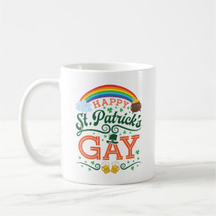 Happy St. Patricks Gay LGBTQ Pride Rainbow Coffee Mug