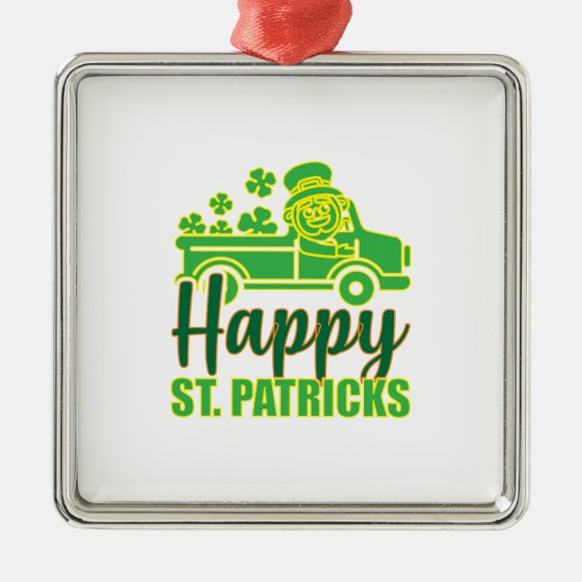 Happy ST Patricks Metal Tree Decoration (Front)
