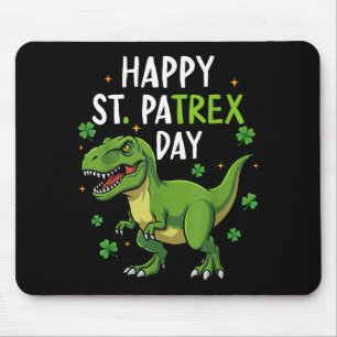 Happy st patricks pa trex day dino boys kids mouse mat