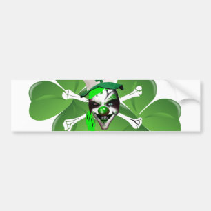 Happy St Patrick's scary clown Bumper Sticker
