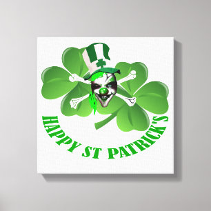 Happy St Patrick's scary clown Canvas Print