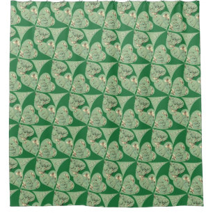 "Happy St. Patrick's" Shamrocks Shower Curtain