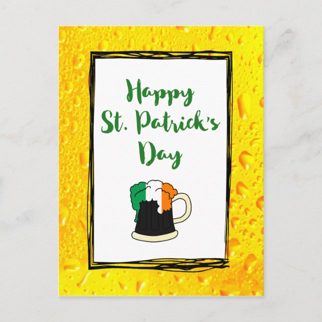 Happy St. Patrick's - with Irish Beer Mug Postcard (Front)