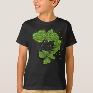 Happy St Patty, Green Shamrocks   sparkling hearts T-Shirt