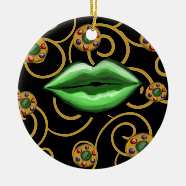 Happy St. Patty's Day Ceramic Tree Decoration (Front)