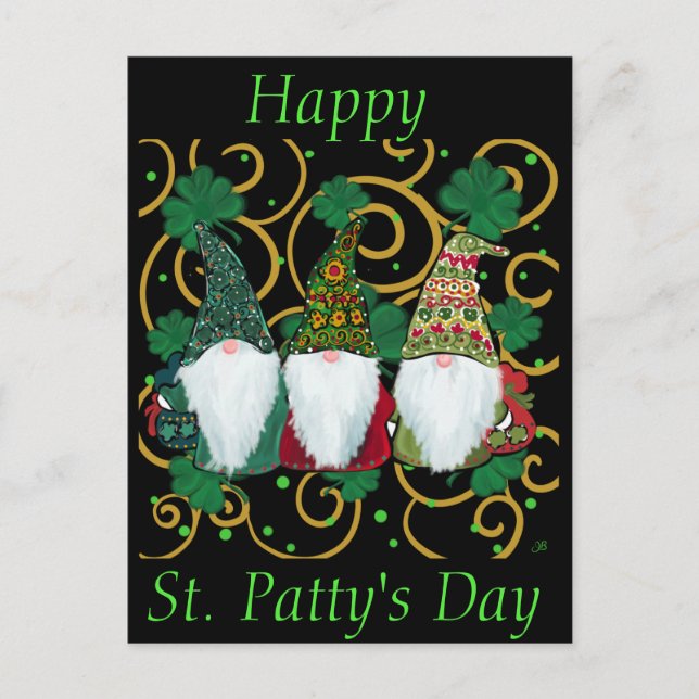 Happy St. Patty's Day GNOMES Postcard (Front)