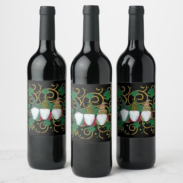 Happy St. Patty's Day GNOMES Wine Label (Bottles)