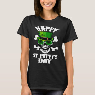 Happy St Patty's Day St Patricks Sugar Skull Lepre T-Shirt