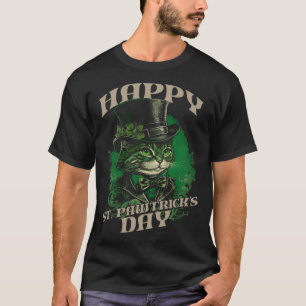 Happy St Pawtrick s Day Leprechaun Cat Graphic T-Shirt