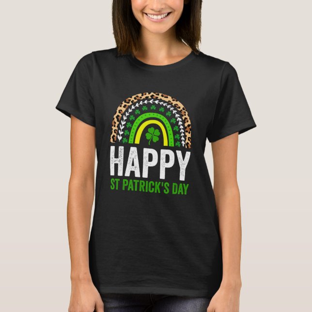 Happy St Saint Patrick s Day Rainbow Girls Kids Co T-Shirt (Front)