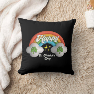 Happy St Saint Patrick's Day Cute Rainbow Cushion