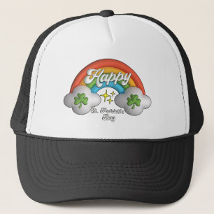 Happy St Saint Patrick's Day Cute Rainbow Trucker Hat