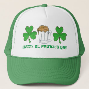 Happy St. Saint Patrick's Day Green Shamrock Beer Trucker Hat