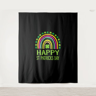 Happy St Saint Patrick's Day Rainbow Girls Kids T- Tapestry