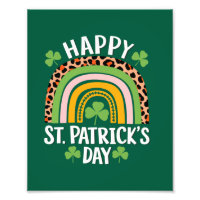 Happy St Saint Patrick's Day Rainbow Shamrock 