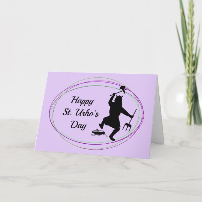 Happy St. Urho's Day Silhouette Customise Card (Front)