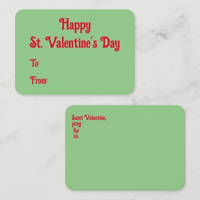 Happy St. Valentine's Day Card (Front/Back)