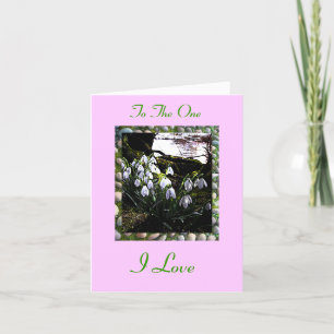 Happy St Valentine's Day with Snowdrops Holiday Card