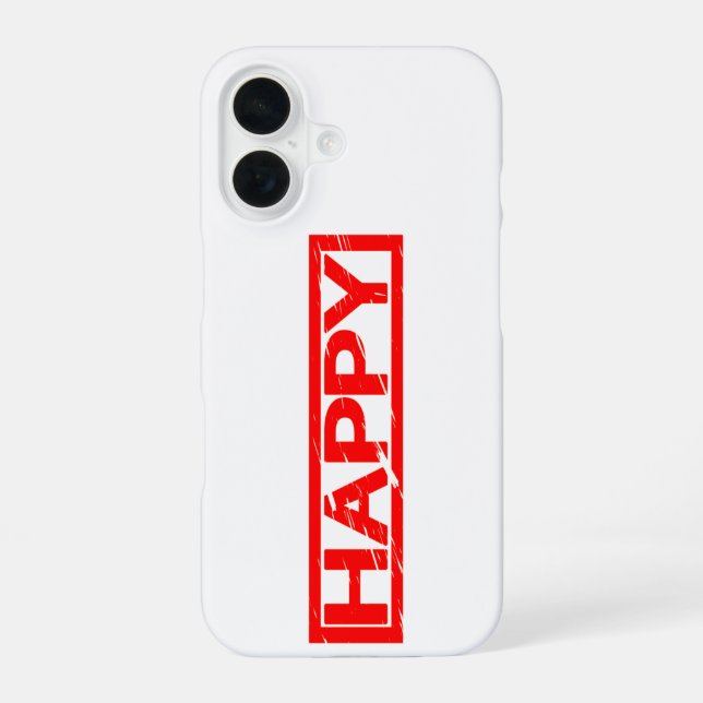 Happy Stamp iPhone 16 Case (Back)