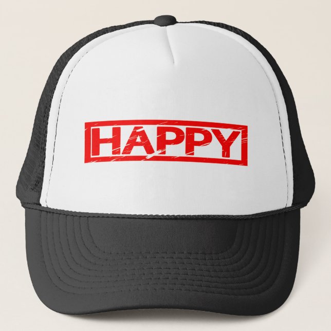 Happy Stamp Trucker Hat (Front)