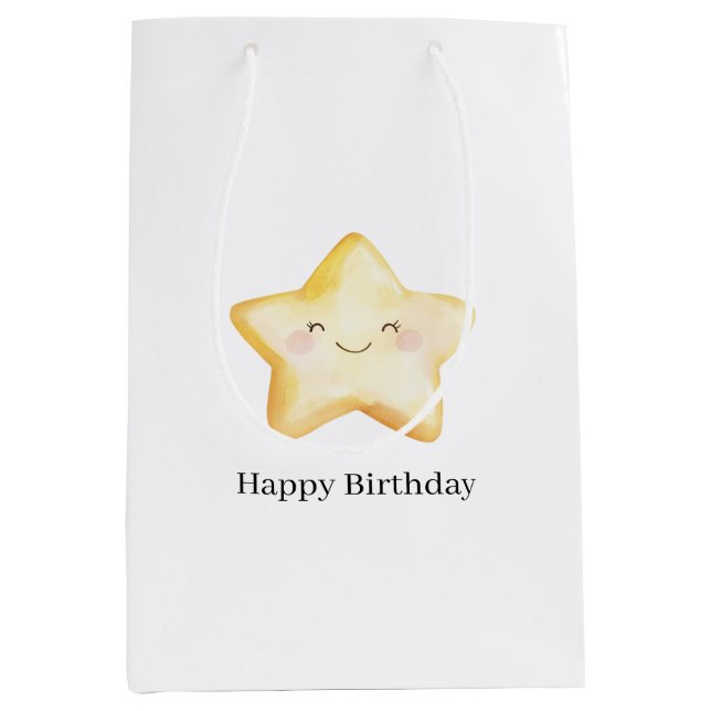 Happy Star Birthday Medium Gift Bag (Front)