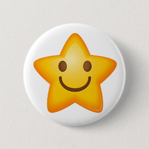 Happy Star Emoji 6 Cm Round Badge
