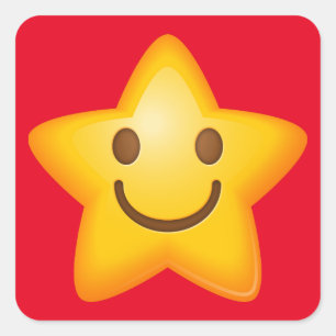Happy Star Emoji Square Sticker
