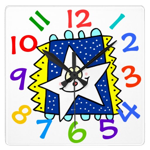 Image of Happy Star Face Children's Room Wall Clock