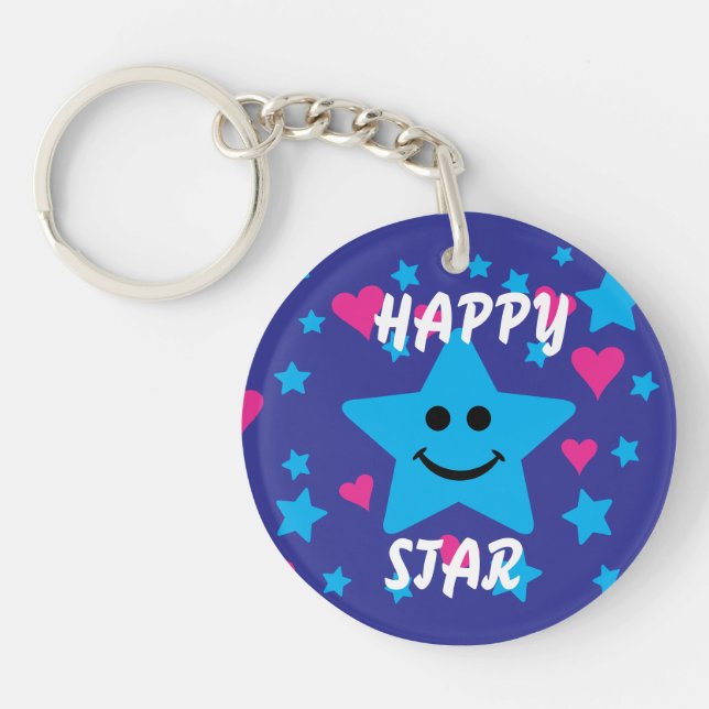 Happy star key ring (Front)