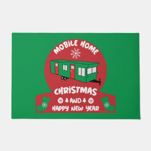 Happy Static Mobile Holiday Home Xmas Gift Doormat