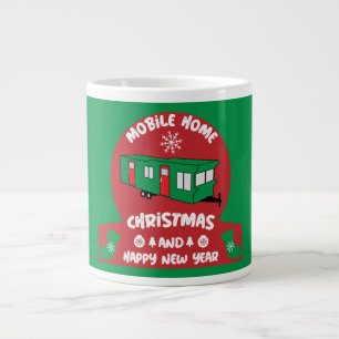 Happy Static Mobile Holiday Home Xmas Gift   Large Coffee Mug