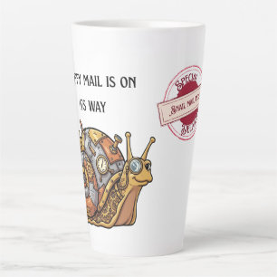 Happy Steampunk Snail Mail Latte Mug